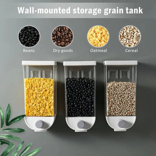 Wall-Mounted Food Storage Dispense for dry foods, flour, sugar, rice, grain & cereals